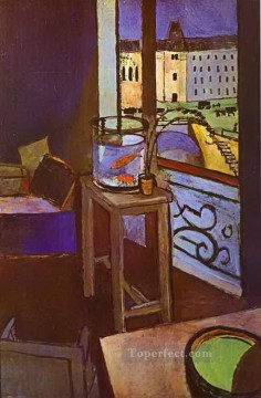 Interior con cuenco con pez rojo fauvismo abstracto Henri Matisse Pinturas al óleo